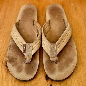 Rainbow Flip Flops with a 1" Strap | Size Large (7.5 - 8.5)